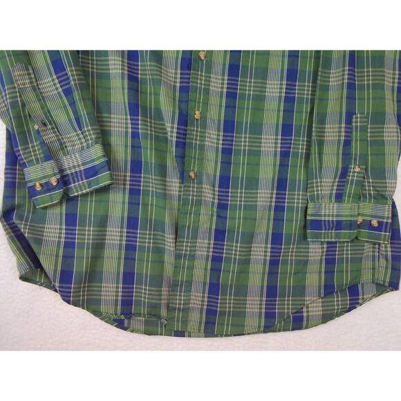 Saddlebrook Mens Long Sleeve Button Down Green Paid Shirt Size XLT - Picture 9 of 9